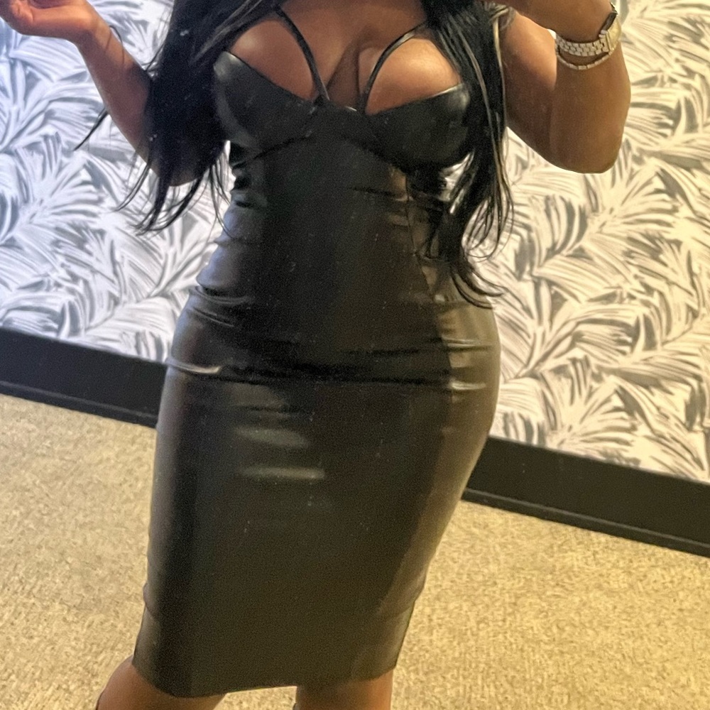 Leather dress. Size small . Very good stretch